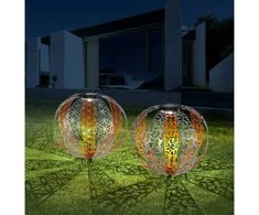 Globo Toys LED lauko šviestuvas su saulės baterija IP44 Globo 3000K 3V aukso/sidabro sp.