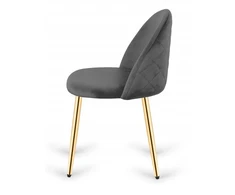 GLORIA DARK Pilkas VELVET GOLD Lugano minkšta kėdė