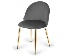 GLORIA DARK Pilkas VELVET GOLD Lugano minkšta kėdė