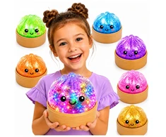 Gniotek Pieróg PIEROŻEK kukuliai tiktok GLITTER MYSTERY kamuoliukai DIDELIS LED