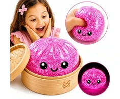 Gniotek Pieróg PIEROŻEK kukuliai tiktok GLITTER MYSTERY kamuoliukai DIDELIS LED