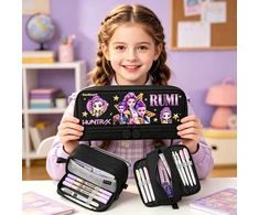 Goaduoynt Naujas RUMI K-POP DEMON HUNTERS SCHOOL PENCIBLE DĖKLAS DAUGIAI KOMPLEKTAVIMAS Juodas
