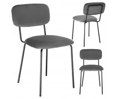 Gockowiak LOUIS Juodas GRAPHITE VELVET VELVET KĖDĖ SVETAINEI, MODERNA