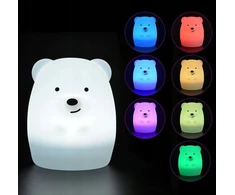 Gockowiak NAKTINIS LEMPAS LOKIS VAIKAMS, SPALVOTAS SILIKONIS RGB M