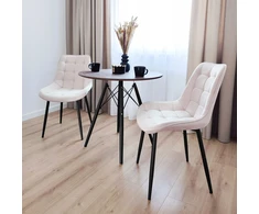 Gockowiak NORMAN VELVET BEIGE VELVETINĖ KĖDĖ VALGOMOJE SVETAINEI MODERNŪS PRIEDAI