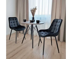 Gockowiak NORMAN VELVET Juodas VELVET KĖDĖ SVETAINEI, MODERNA