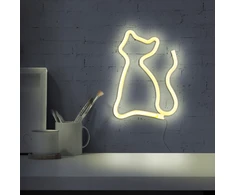 Goldlux NEONINIS LED DEKORATYVINIS KATINŲ PORNAMENTAS Baterijos/USB