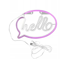 Goldlux Sanico lampka nocna LED NEON HELLO USB A 29 cm zasilanie bateryjne 327147