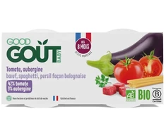 Good Gout BIO spagečiai su baklažanais ir jautiena, 2 x 190 g