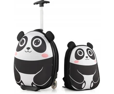 Goplus 2 dalių vaikiško lagamino ir kuprinės komplektas, Panda