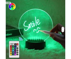 Gordon Naktinė lempa LED TABLICA NAPISZ ZOSTAW WIADOMOŚĆ NOTATNIK 3D RGB + Pultas