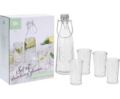Excellent Houseware Grafinas ir stiklinių rinkinys 1 L, 4 x 250 ml
