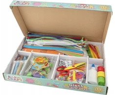 Grafix MEGA KŪRYBINIS RINKINYS Meninis 500 elementų Scrapbooking lagaminas