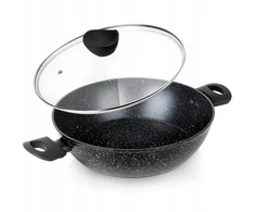 GRANITINĖ keptuvė, žemas puodas, puodas kepimui, troškinimui, virimui, 28 cm