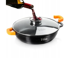 GRANITINIS puodas, žemas puodas, keptuvė troškinimui, kepimui, 32 cm, 4,7L