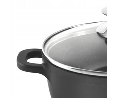 Granito puodas su stikliniu dangteliu GRANDE 20 cm, 2,3 l