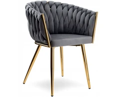 Ehokery GRAPHITE GLAMOUR GRAPHITE VELVET KĖDĖ SU AUKSO KOJĖLĖMIS AUKSO