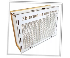 GraweroweLove SKARBONKA WYKREŚLANA PREZENT WYZWANIE OSZCZĘDZANIE TWÓJ NAPIS RÓŻNE KWOTY