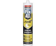 Greitai džiūstantys montažiniai klijai SOUDAL FIX ALL TURBO, juodos sp., 290 ml