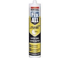 Greitai džiūstantys montažiniai klijai SOUDAL FIX ALL TURBO, juodos sp., 290 ml