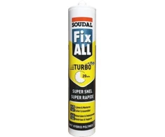 Greitai džiūstantys montažiniai klijai SOUDAL FIX ALL TURBO, juodos sp., 290 ml