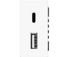 1/2 greito krovimo lizdas Feelspot USB+C, be rėmelio, baltas, 20W