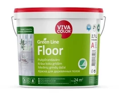 Grindų dažai VIVACOLOR Žalias LINE FLOOR, pusiau matiniai, baltos sp., 2,7 l