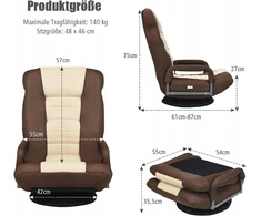 Grindų kėdė Svetainės sofa Pasukamas fotelis Reguliuojamas minkštasuolis