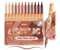 GUANGNA MARKERY AKRYLOWE PISAKI MAZAKI FLAMASTRY 12 SZT CIELISTE SKIN SKÓRA