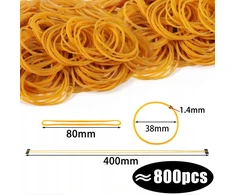GUMOS 800 VIENETŲ 225G GUMINIAI ŽIEDAI, GELTONI, LANKSTŪS, ILGUS