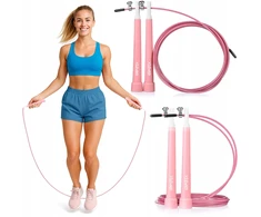Gymtek "Queenfit®" šokinėjimo virvė - 280 cm plieno lynas - šokinėjimo virvė, greitoji virvė, šokdynė