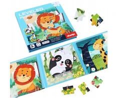 Habarri Magnetinė dėlionė 1 lygio Liūtas Panda Žirafa Dovana Mokymasis žaidžiant