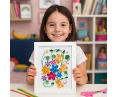 Habarri QUILLING Laukinė puokštė - Popierinės juostelės Paveikslų rėmeliai Creative DIY rinkinys