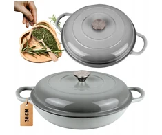 HAGE EMALINIS KETAUS PUODAS, ŽEMOJI INDUKCIJA, DUJINĖS, ORKALYSTĖ, KREPTUVE, Keptuvė