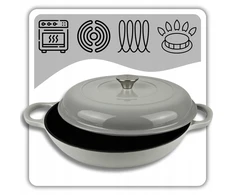 HAGE EMALINIS KETAUS PUODAS, ŽEMOJI INDUKCIJA, DUJINĖS, ORKALYSTĖ, KREPTUVE, Keptuvė