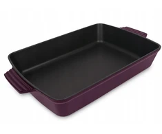 HAGE Ketaus keptuvė, baklažanų spalva - emaliuota - 32x23,5cm - 3,5L