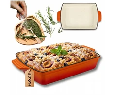 HAGE Ketaus keptuvė - ORANŽINĖ - EMALINIS - 32x23,5cm - 3,5L