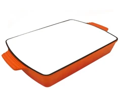 HAGE Ketaus keptuvė - ORANŽINĖ - EMALINIS - 32x23,5cm - 3,5L