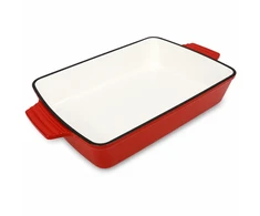 HAGE Ketaus keptuvė – RAUDONA – EMALINIS – 32x23,5CM – 3,5L