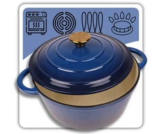 HAGE KETUS PUODAS 3L EMALINIS DANGIS NAVY MĖLYNAS DUJINĖS INDUKCINĖS KROSTELĖS 22cm