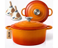 HAGE KETUS PUODAS 4L emaliuotas DANGINIS ORANŽINĖ DUJINĖ KRAIŠKA 24cm