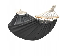 HAGE TURISTINIS SODO BOHO HAMAKAS SU BĖGIU 150x275cm 240kg TAMSIAI PILKA