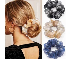 HAIR RIES 3 VIENETĖS Blizgantys ELASTINGI KRISTOLINIAI PRIEDAI