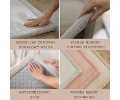 HAKUNA MATTE Mata piankowa vaikams Coral Velvet su pianką memory 150 x 80