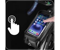 Hakuri Dviračio sėdmaišis Touch Bag for Phone WATERPROOF Dviračio rėmo maišelis