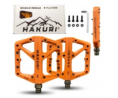 Hakuri Dviračių pedalai Platforminiai pedalai ORANŽINIAI Lengvas nailonas su kaiščiais