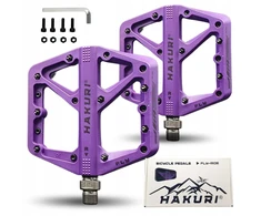 Hakuri Platforminiai pedalai Nailoniniai pedalai Šviesiai violetiniai + MTB PINS 3 GUOLIAI