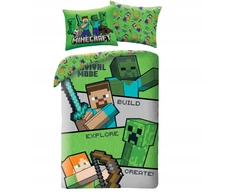Halantex MINECRAFT PATALĖS 140x200 CREEPER KRIPER VAIKŲ KAMBARIAMS