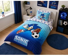 Halantex vaikiškas patalynės komplektas Sonic Football, 140x200 cm, 2 dalių