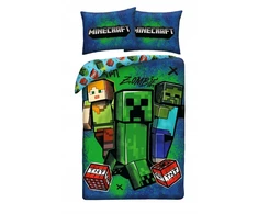 Halantex Vaikiškos patalynės komplektas 140x200 MINECRAFT Steve Creeper mikropluošto